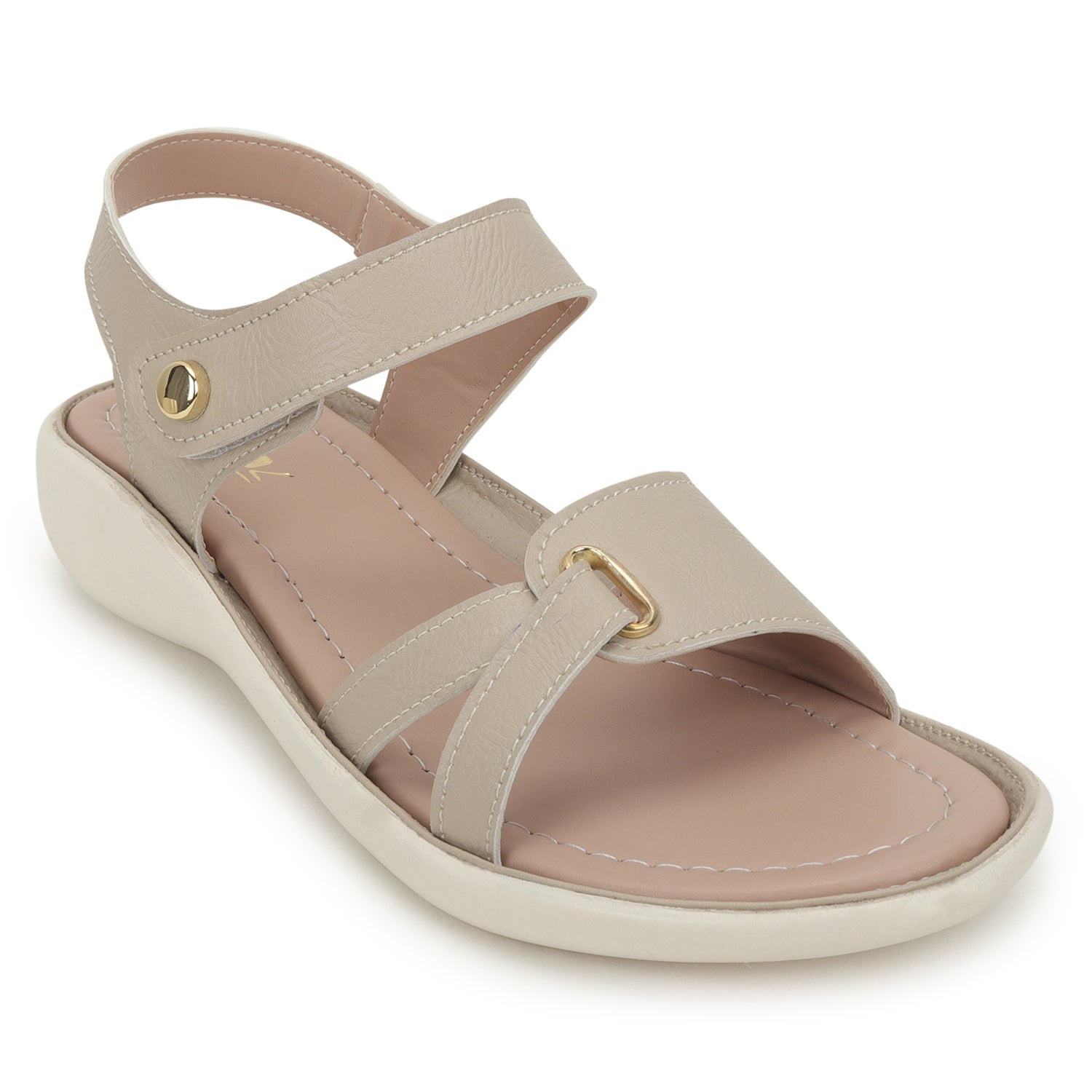 Cream-Coloured Open Toe Flats