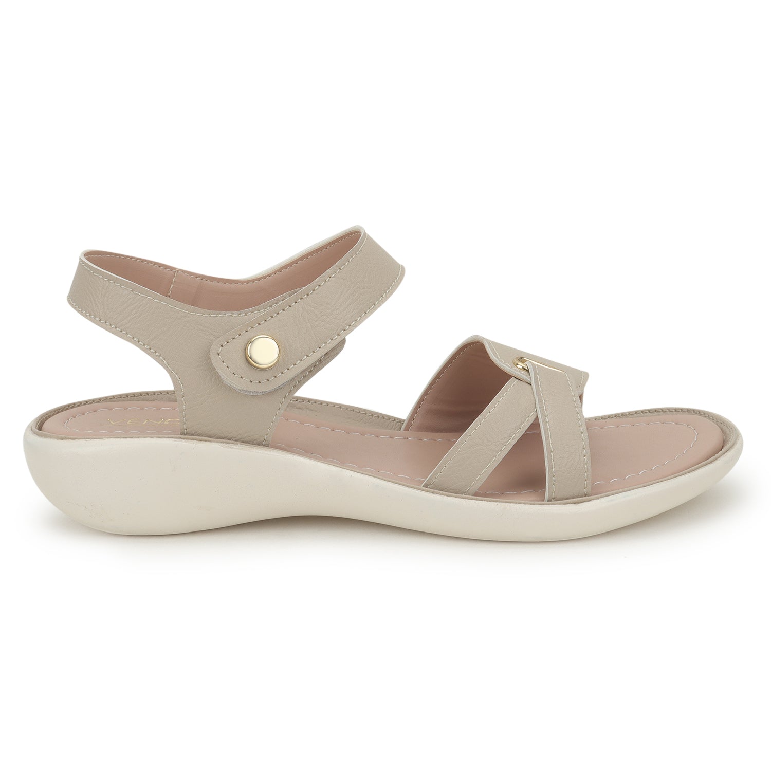 Cream-Coloured Open Toe Flats