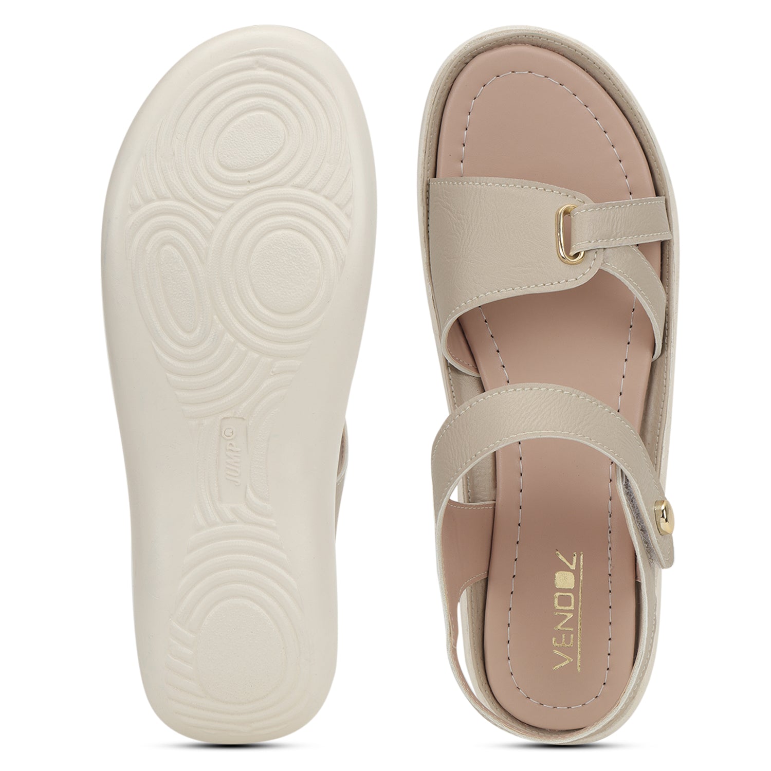 Cream-Coloured Open Toe Flats