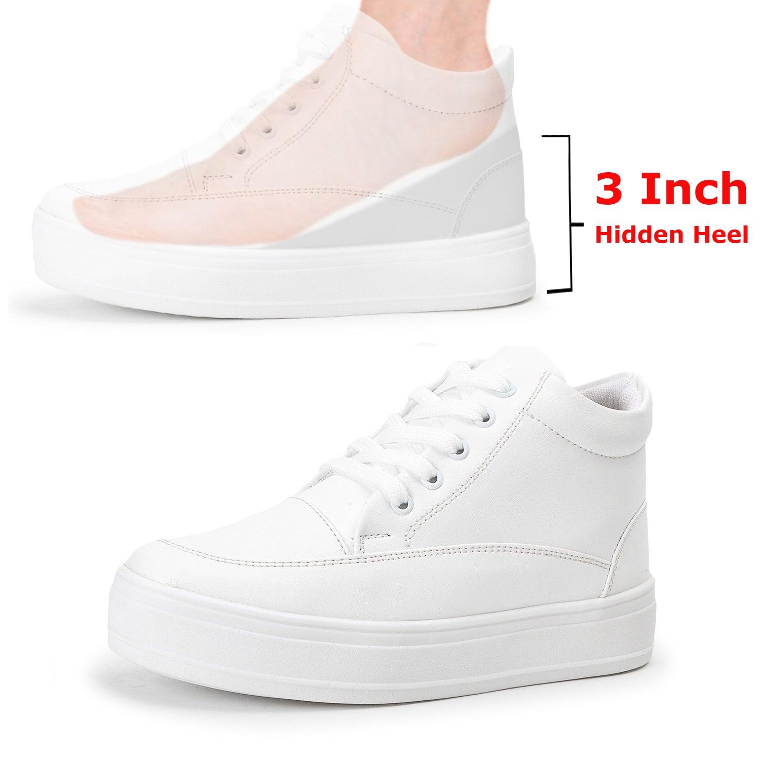 Hidden Heel for Height Increase Sneakers