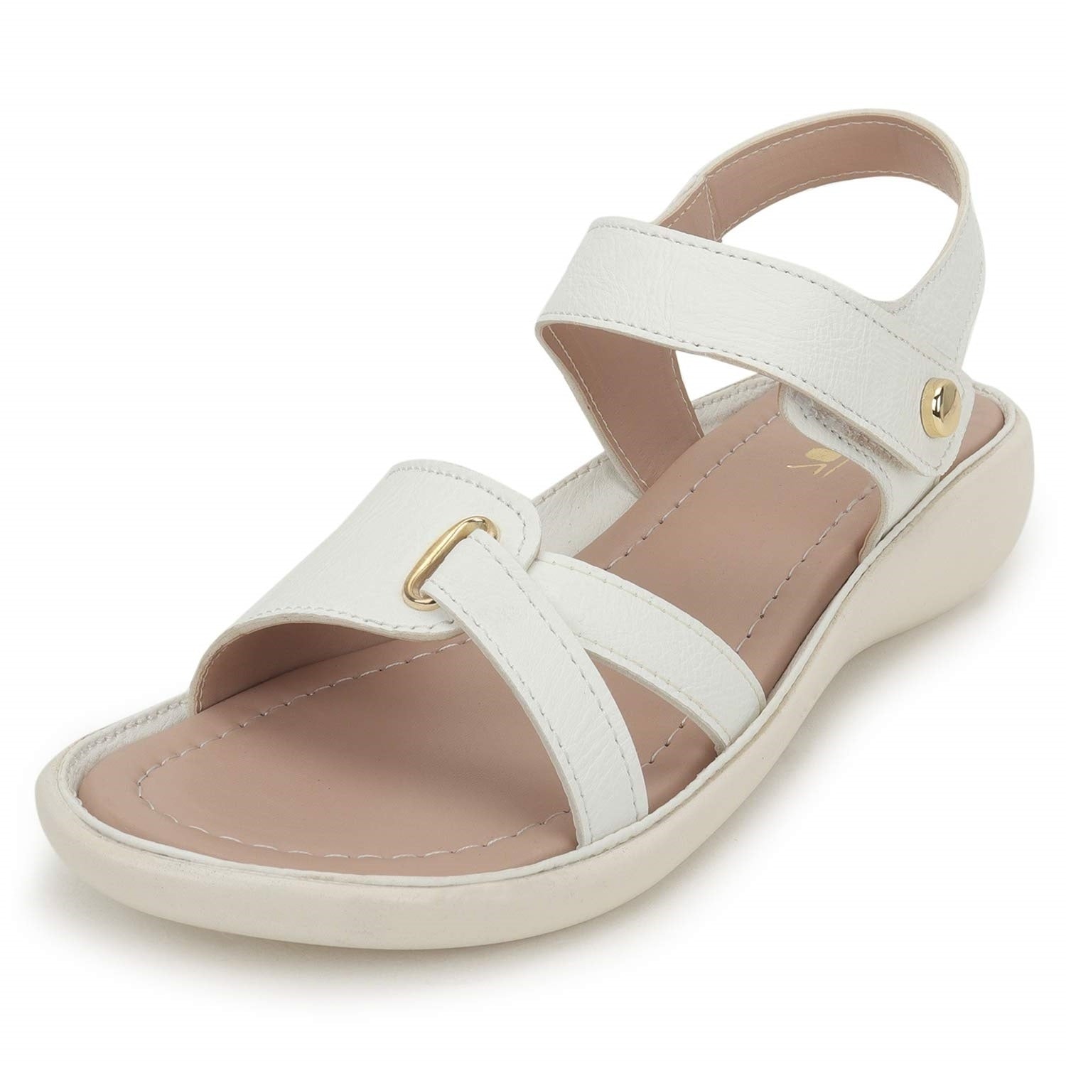 White Open Toe Flats