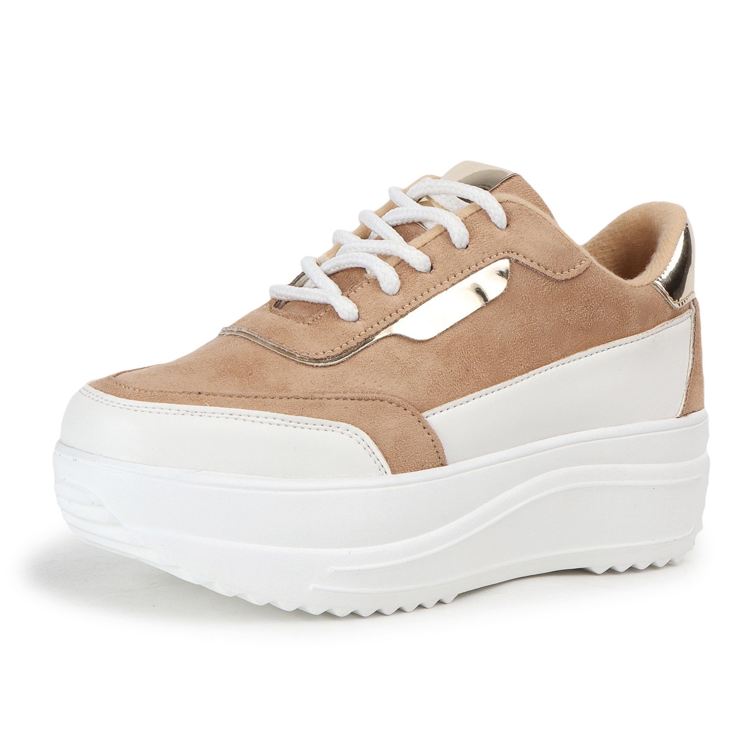 Round Toe Comfort Insole Brown Lightweight Sneakers