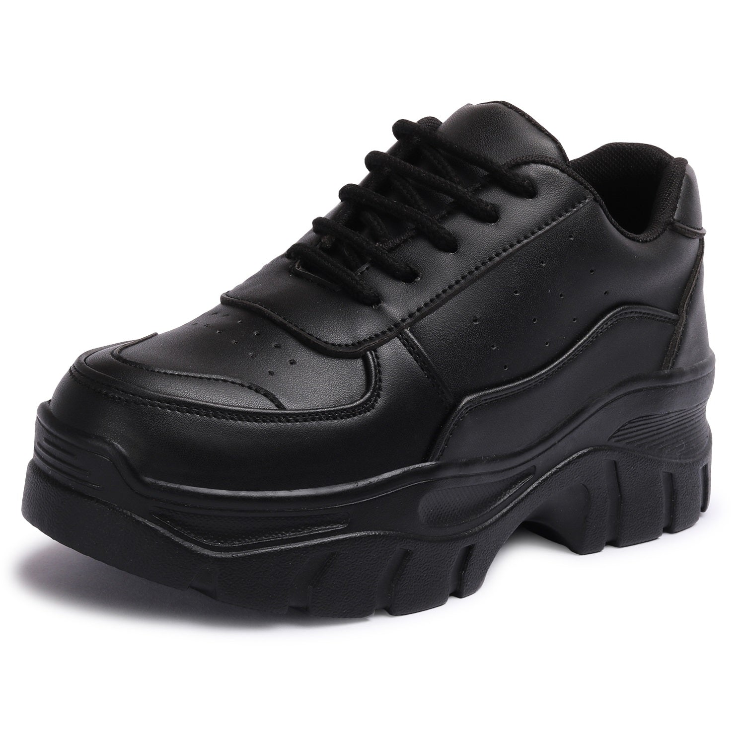 Perforated Black Sneakers