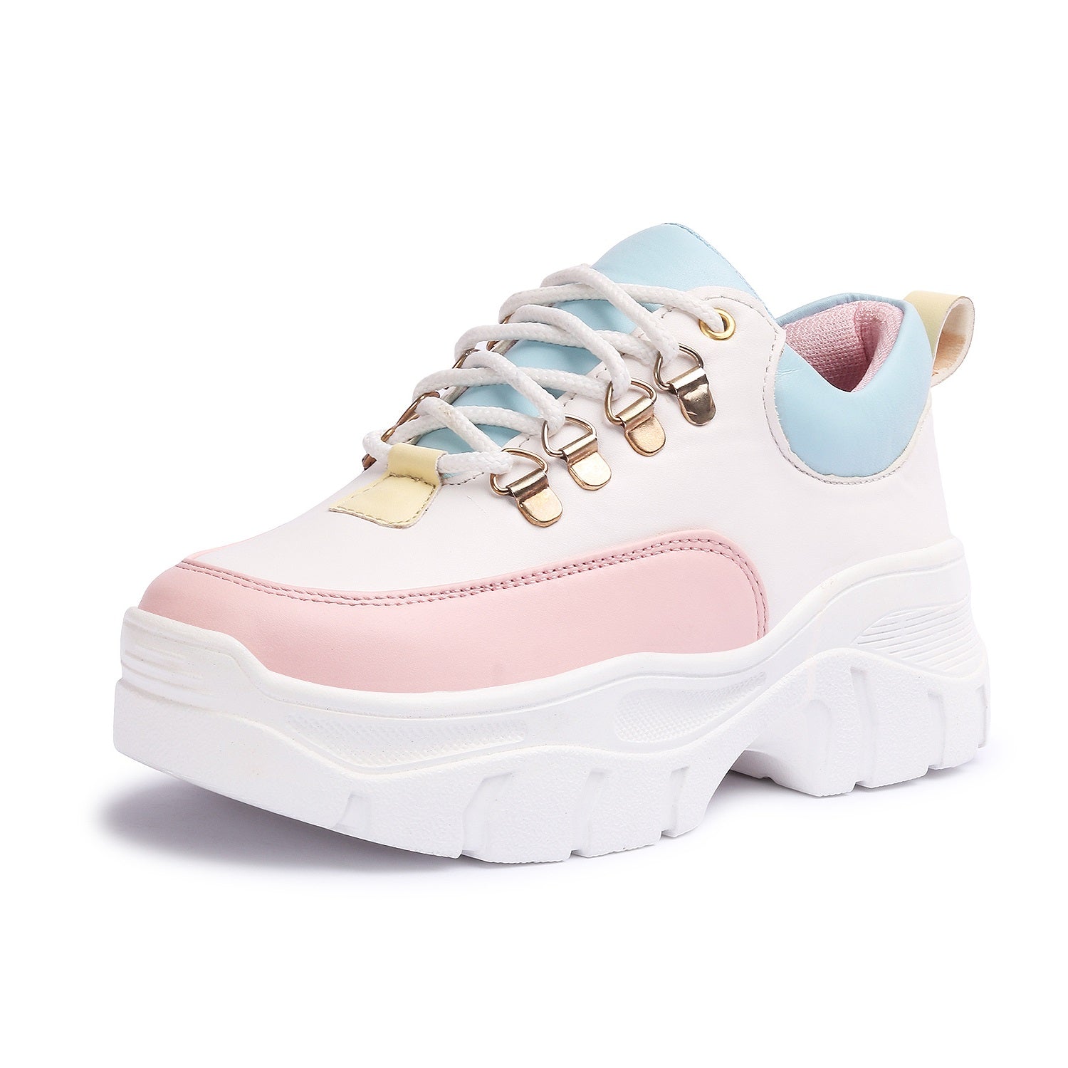 Pink Colourblocked Sneakers