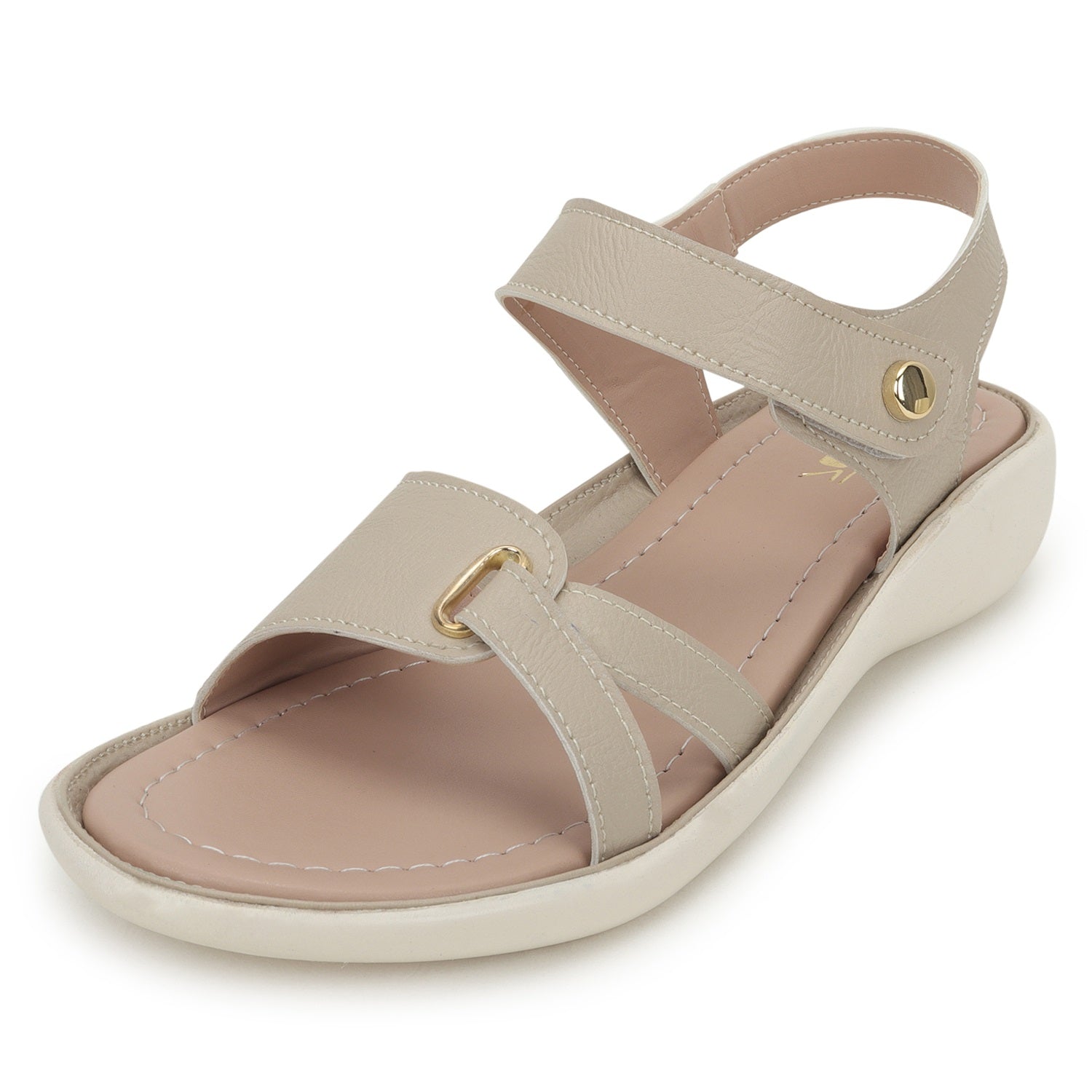 Cream-Coloured Open Toe Flats