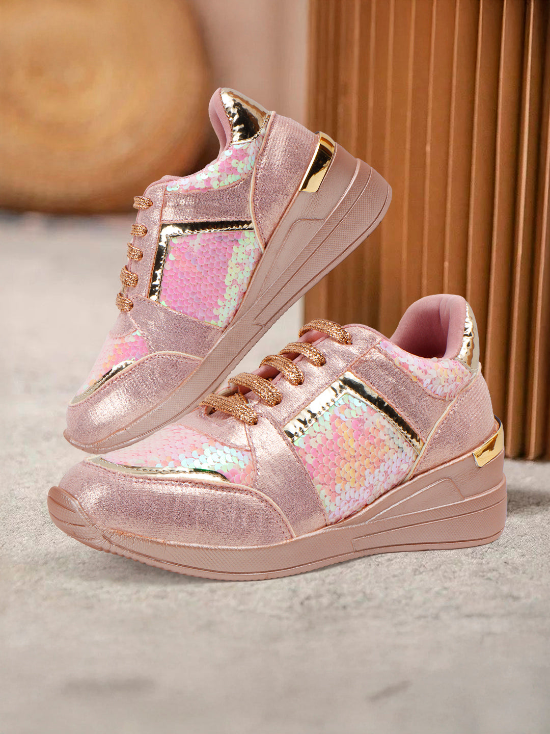 Vendoz High Heel sneaker shoes for women - CNV7055GL