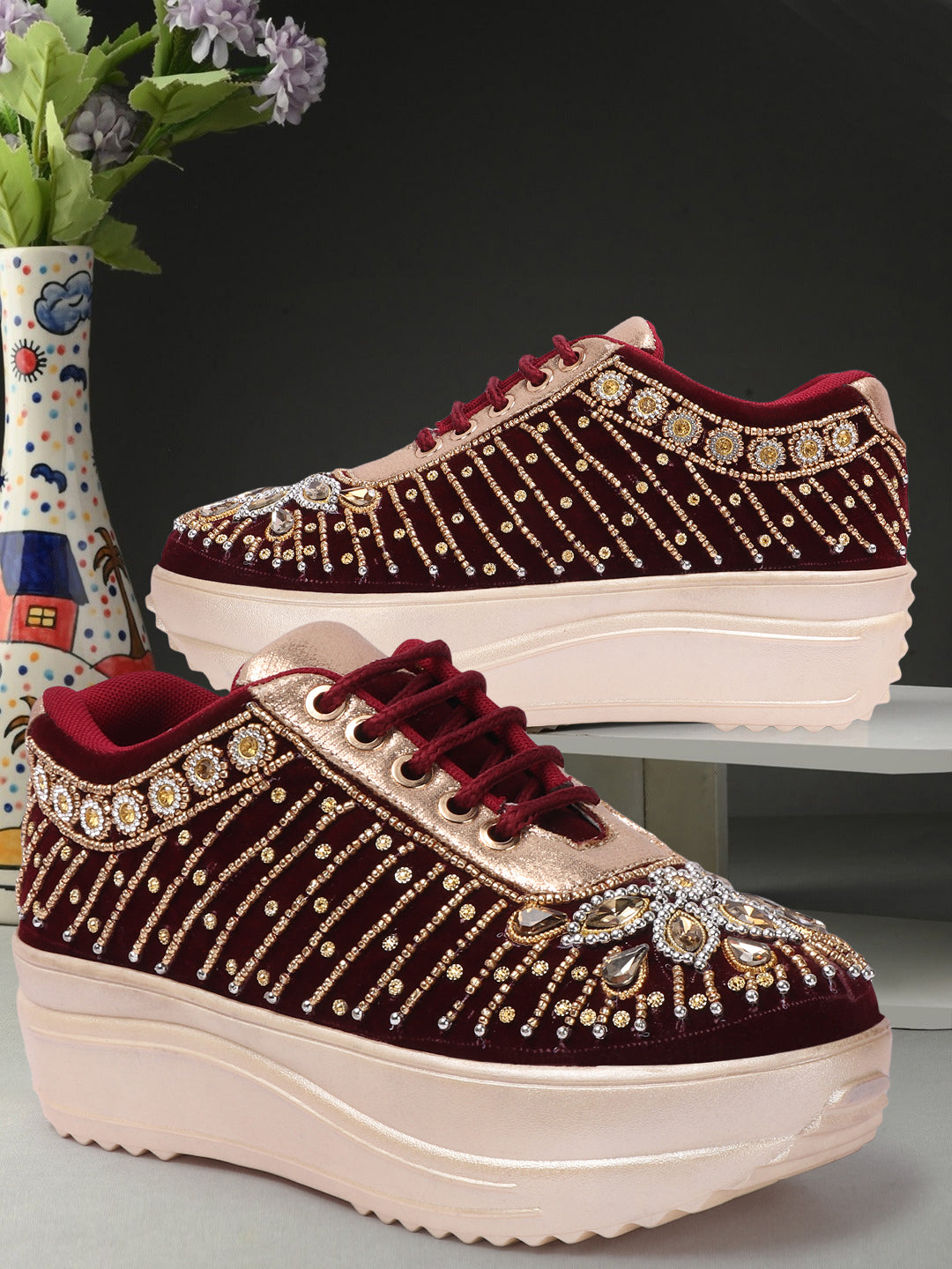 EMBROIDERY WEDDING AND PARTY SNEAKERS-CNV4031