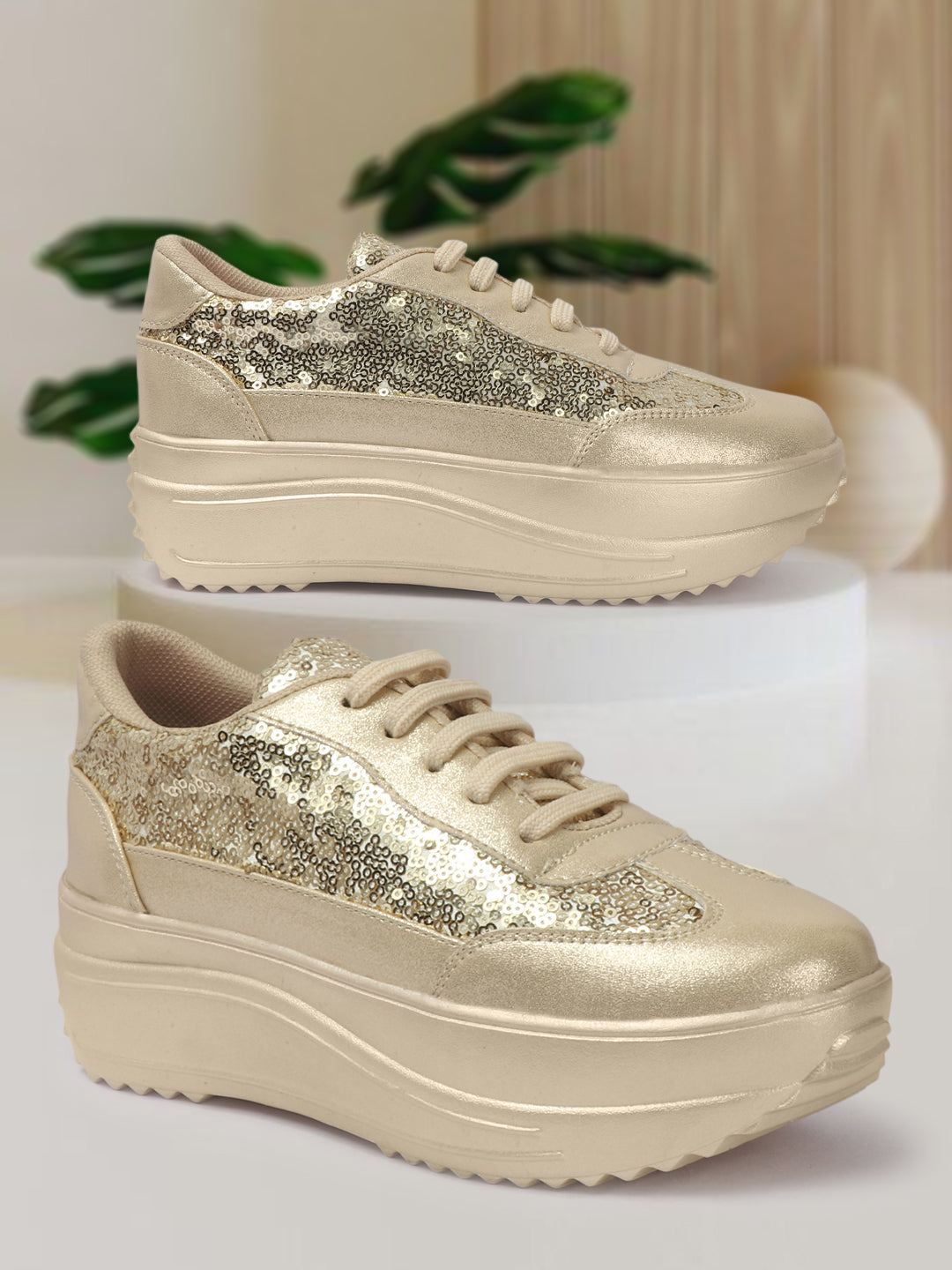 WOMEN GOLDEN SNEAKERS- CNV4040