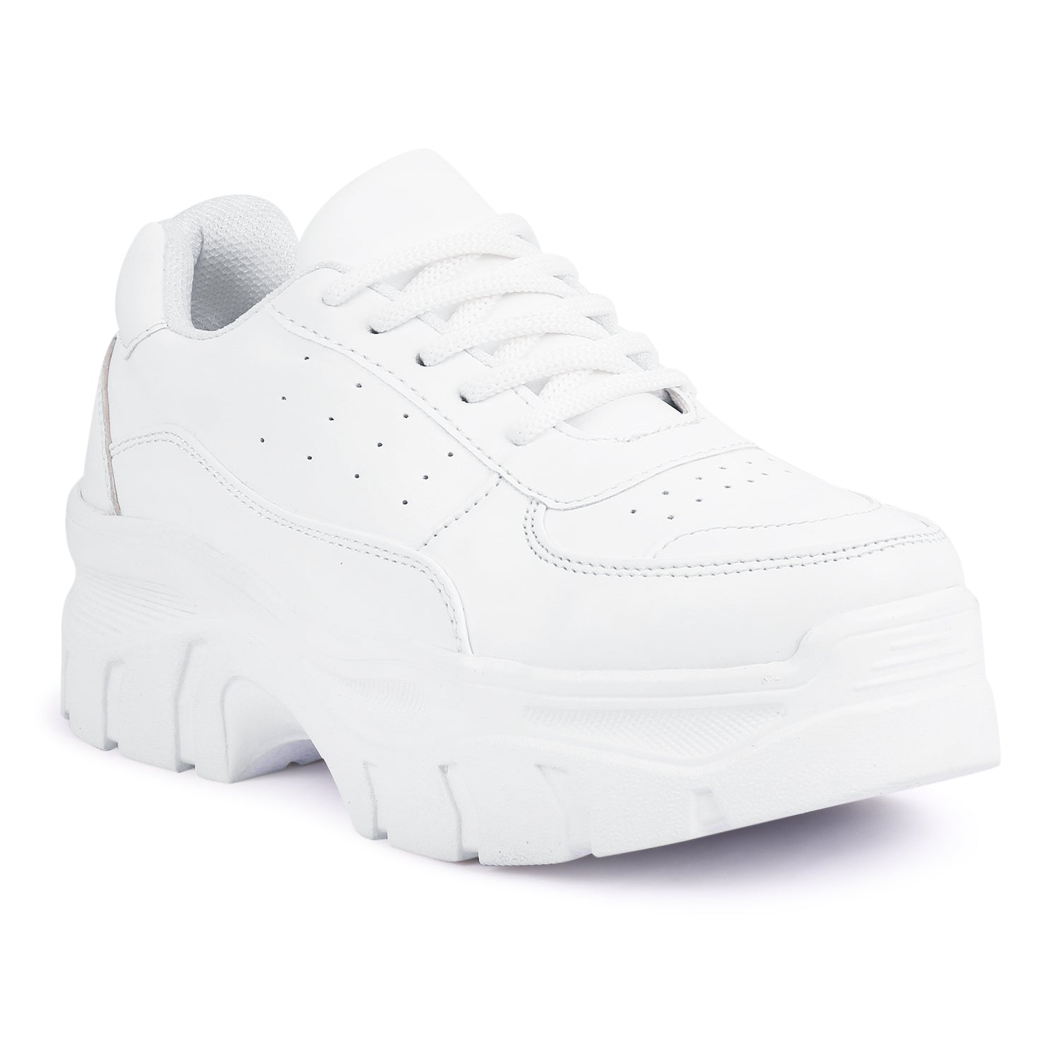 White Solid Sneakers