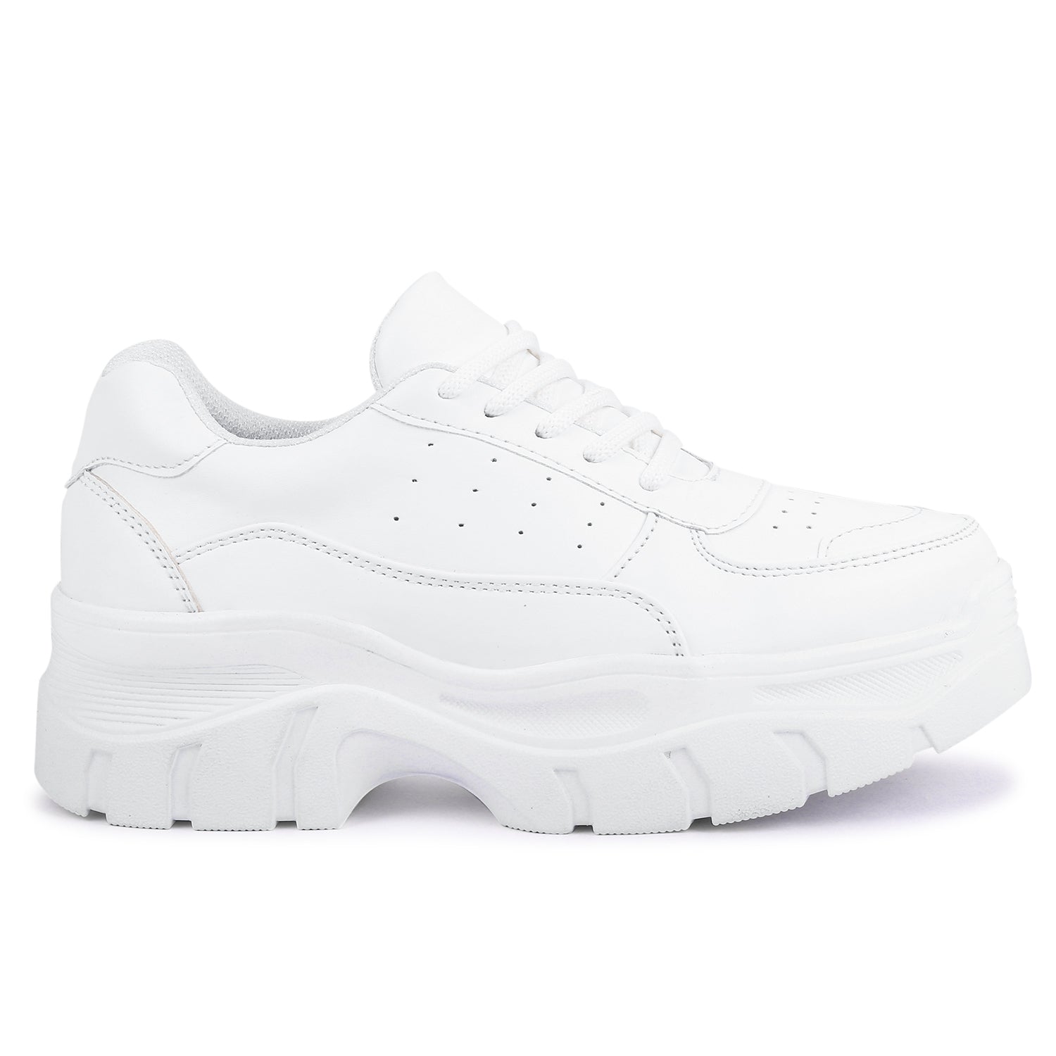 White Solid Sneakers