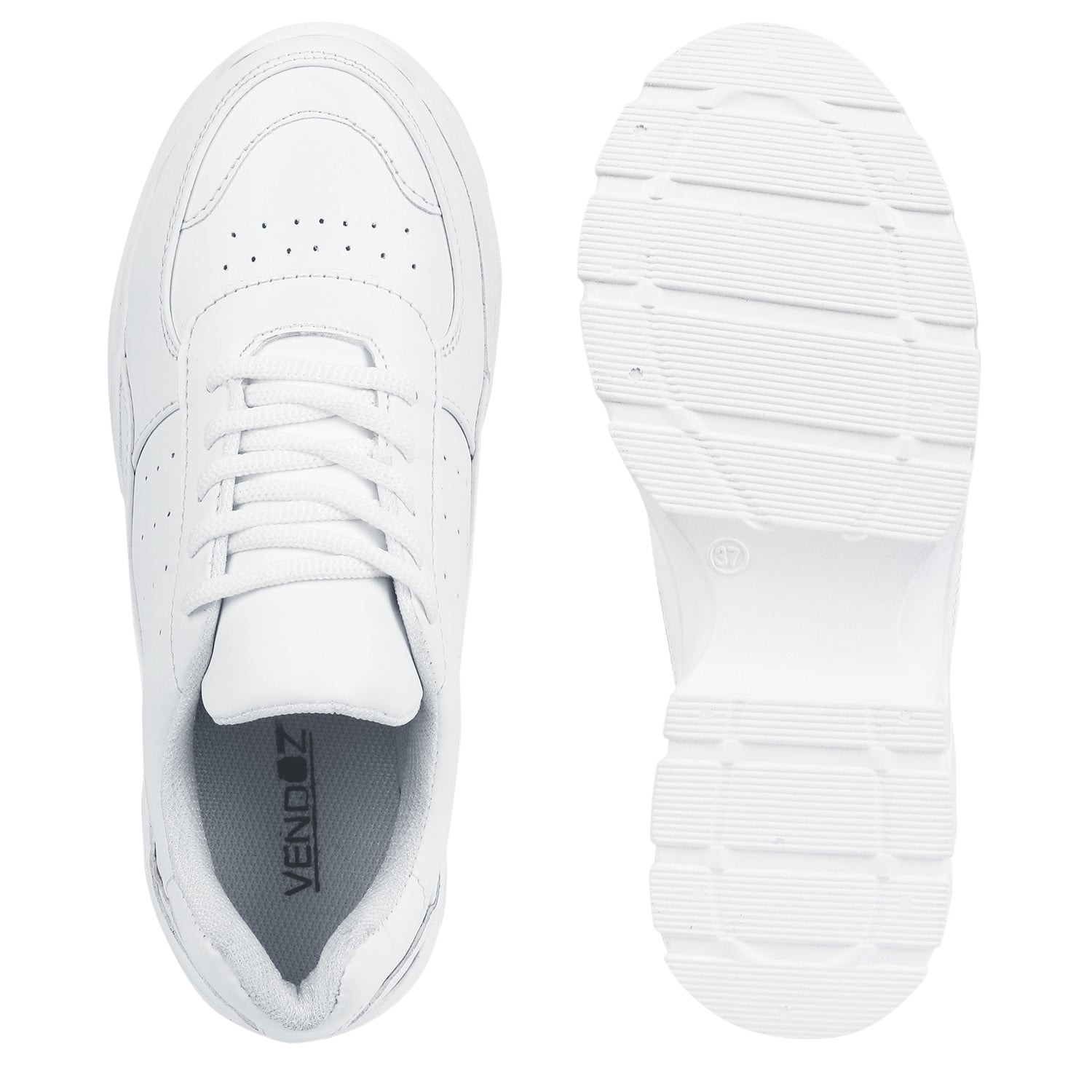 White Solid Sneakers