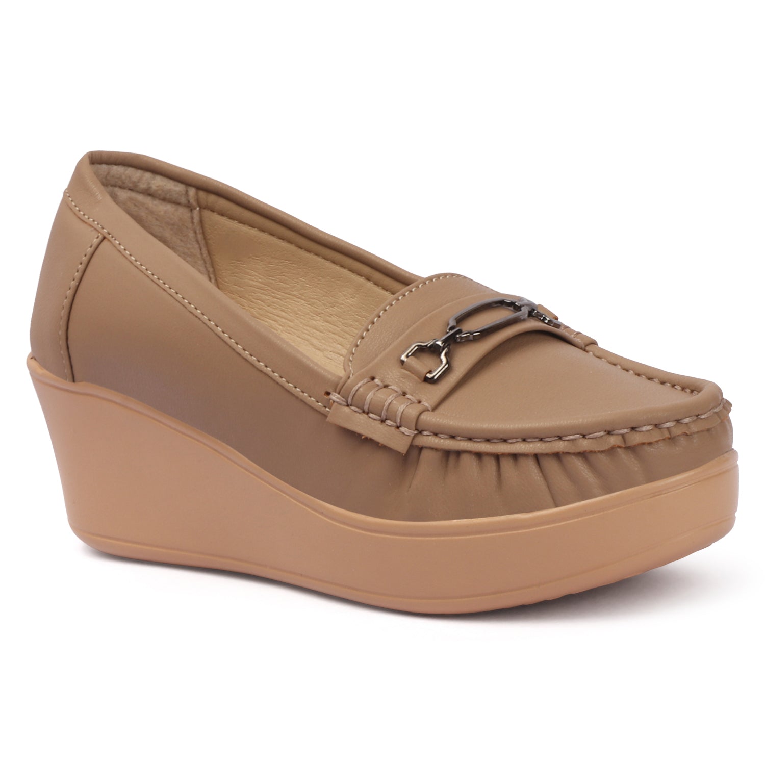 Elevated Sole, Metal Embellishments, Casual Loafers
