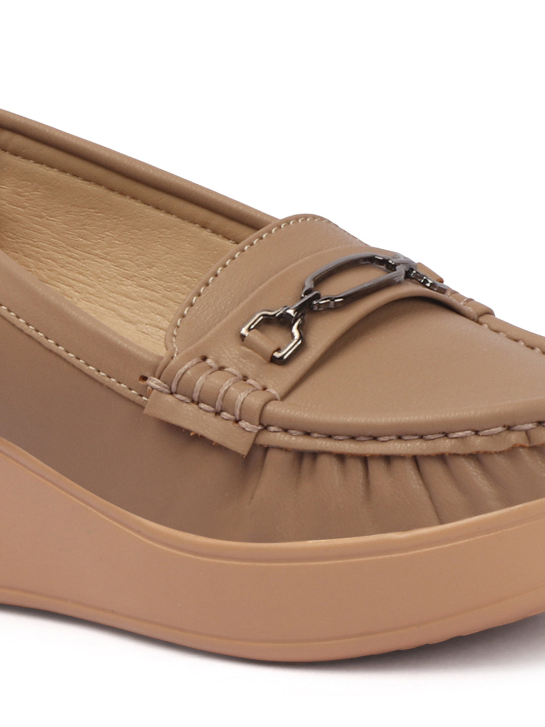 Elevated Sole, Metal Embellishments, Casual Loafers