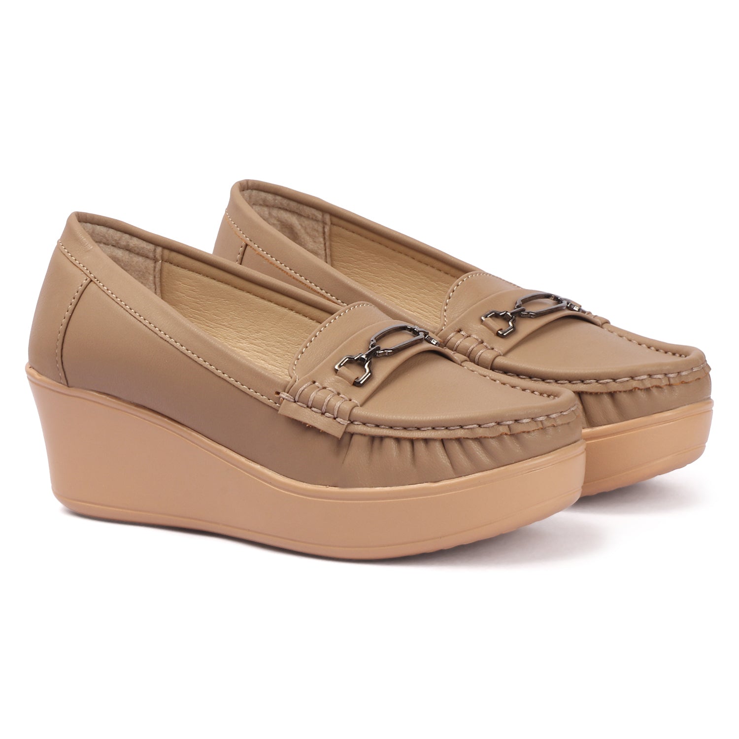 Elevated Sole, Metal Embellishments, Casual Loafers