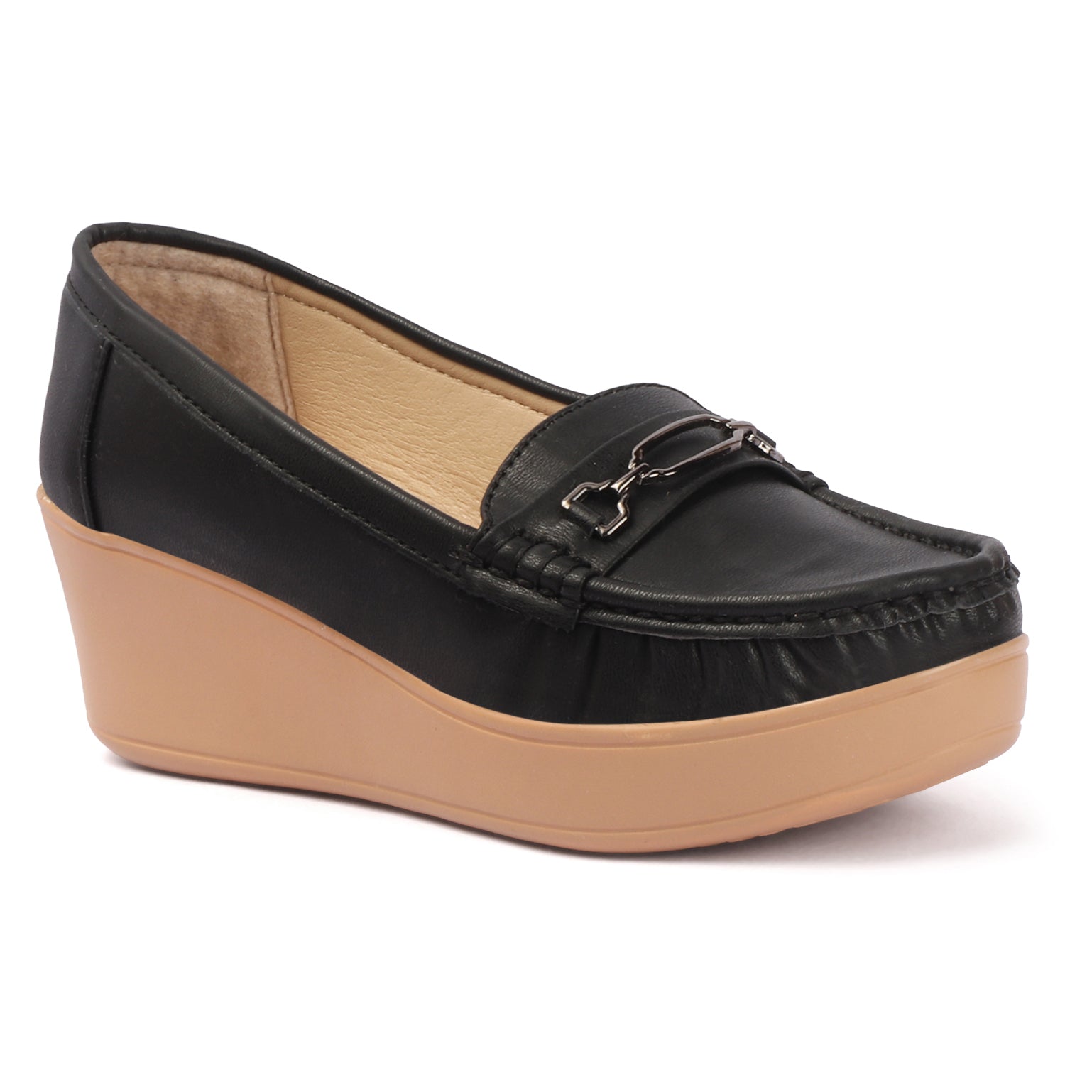 Elevated Sole, Metal Embellishments, Casual Loafers