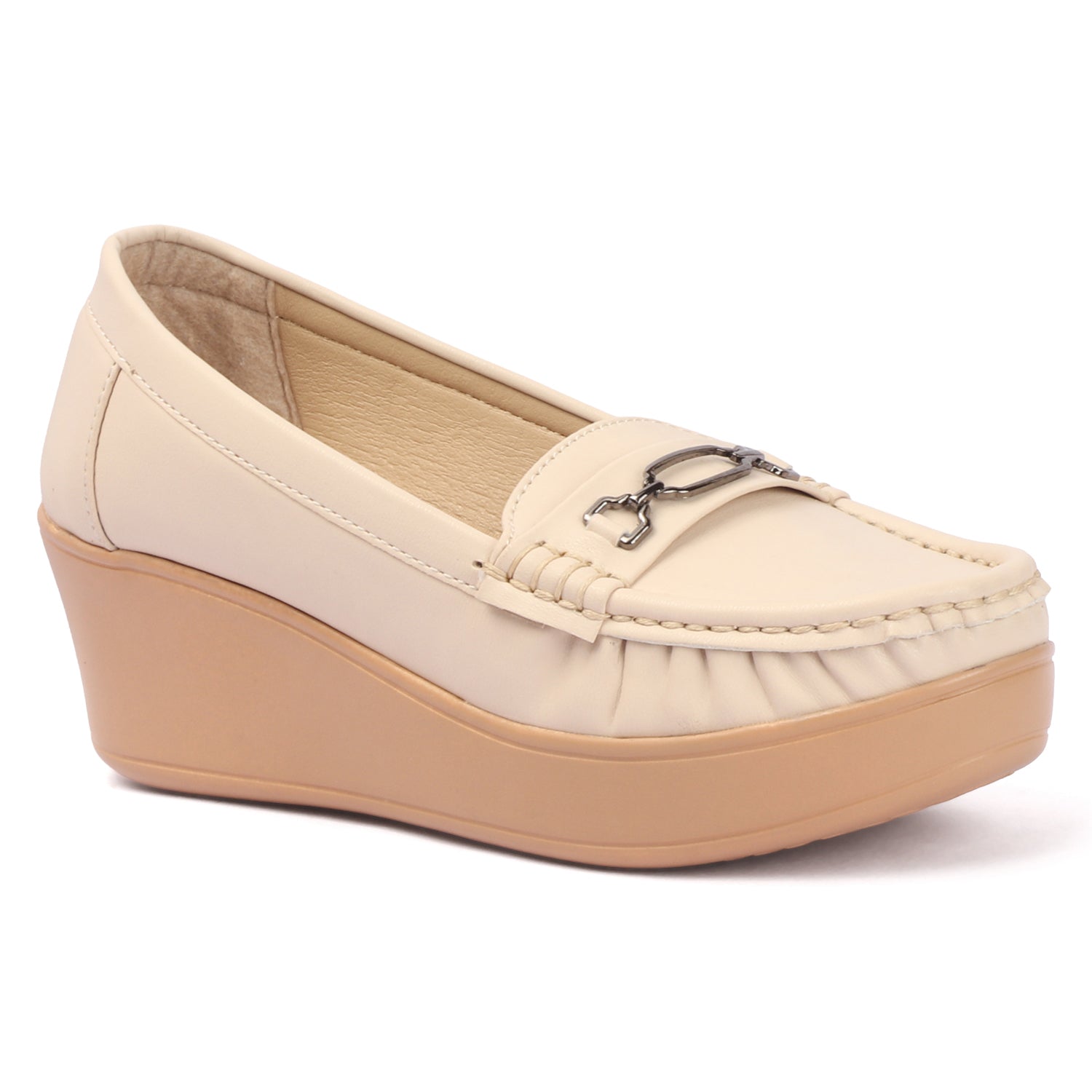 Elevated Sole, Metal Embellishments, Casual Loafers