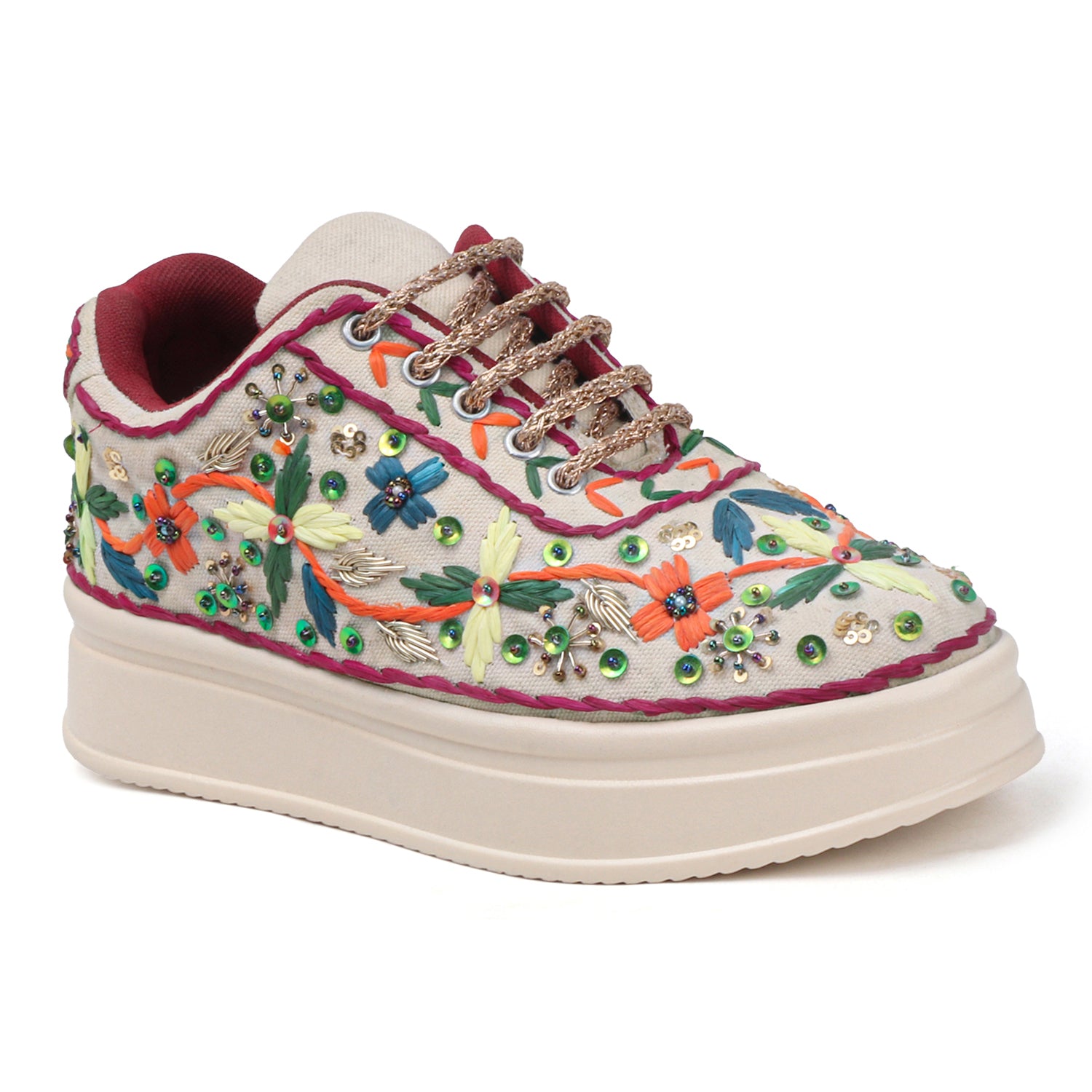 Handwoven Floral Sneakers for Wedding and Sangeet