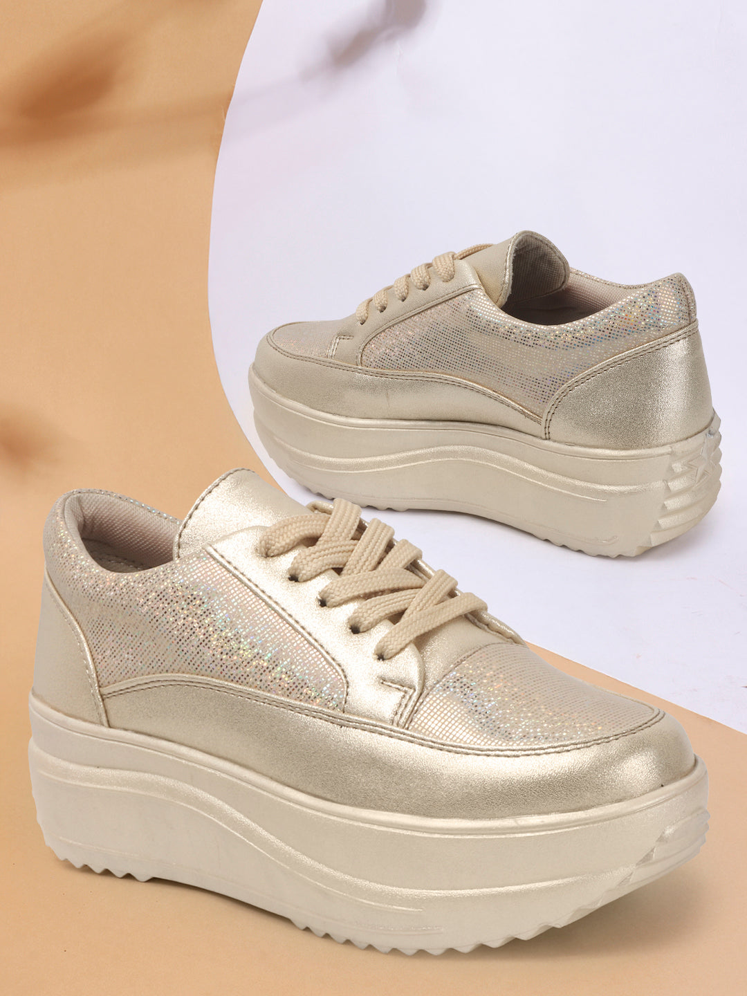 WOMEN GOLDEN SNEAKERS- CNV4044