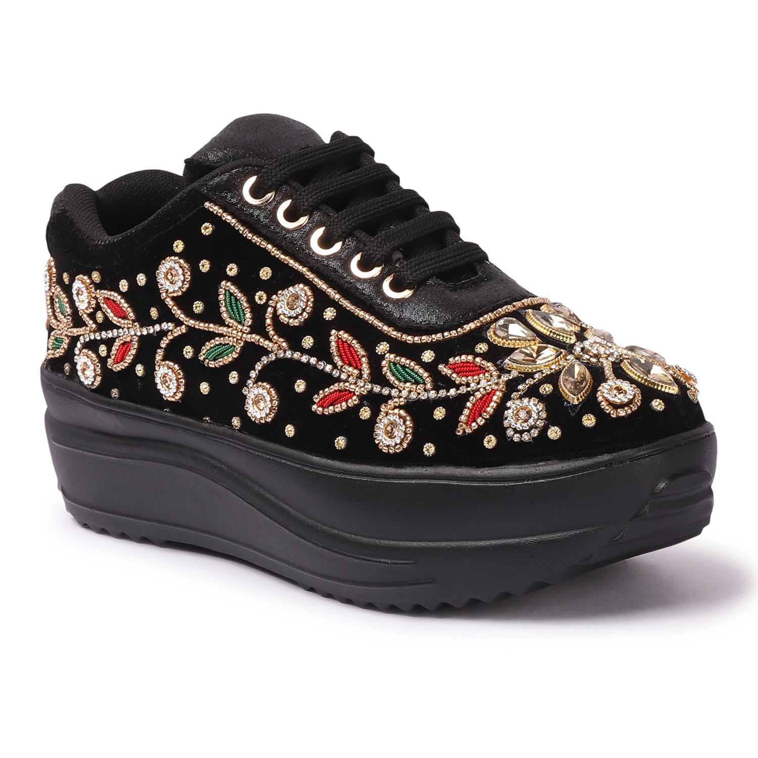 BRIDAL GLITTERY EMBROIDERY WEDDING AND PARTY SNEAKERS -CNV4032