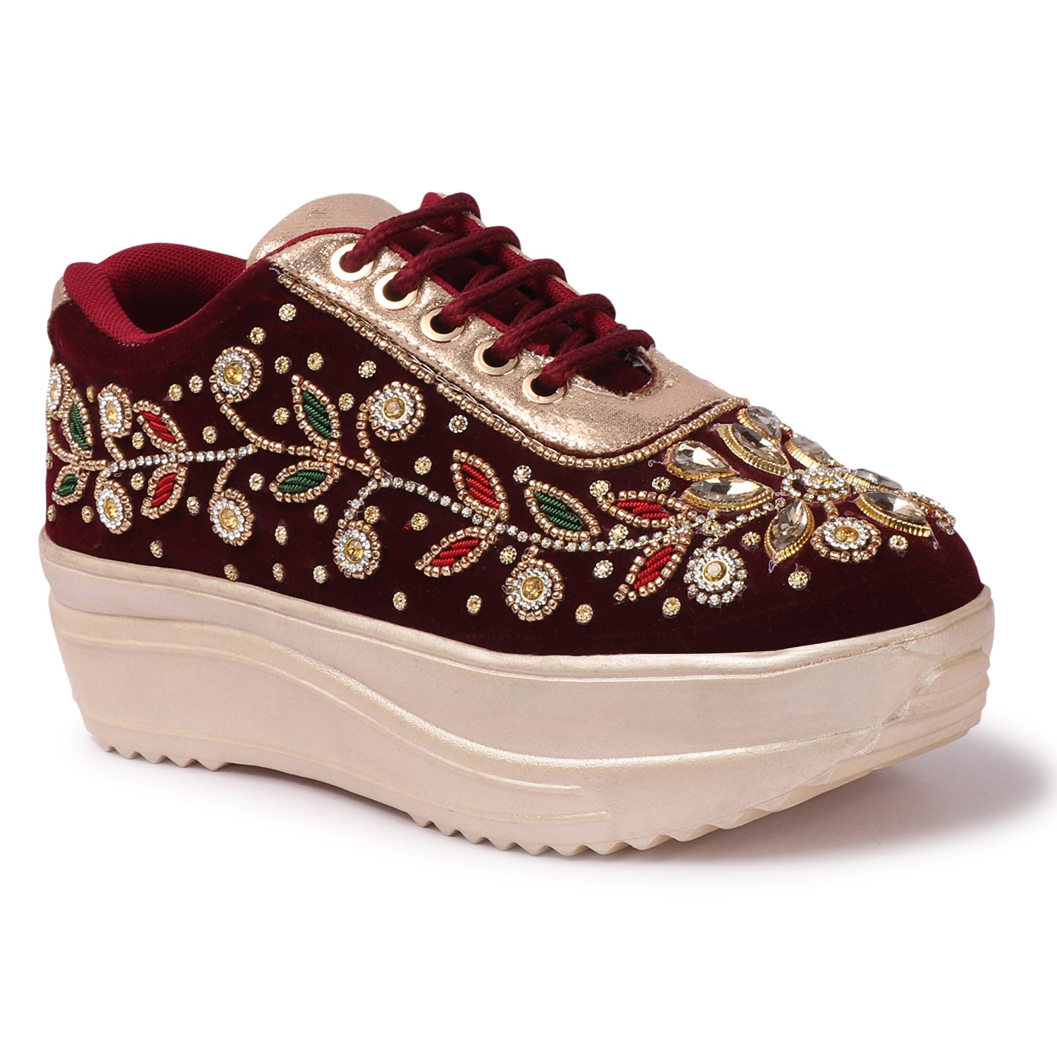 BRIDAL GLITTERY EMBROIDERY WEDDING AND PARTY SNEAKERS -CNV4032