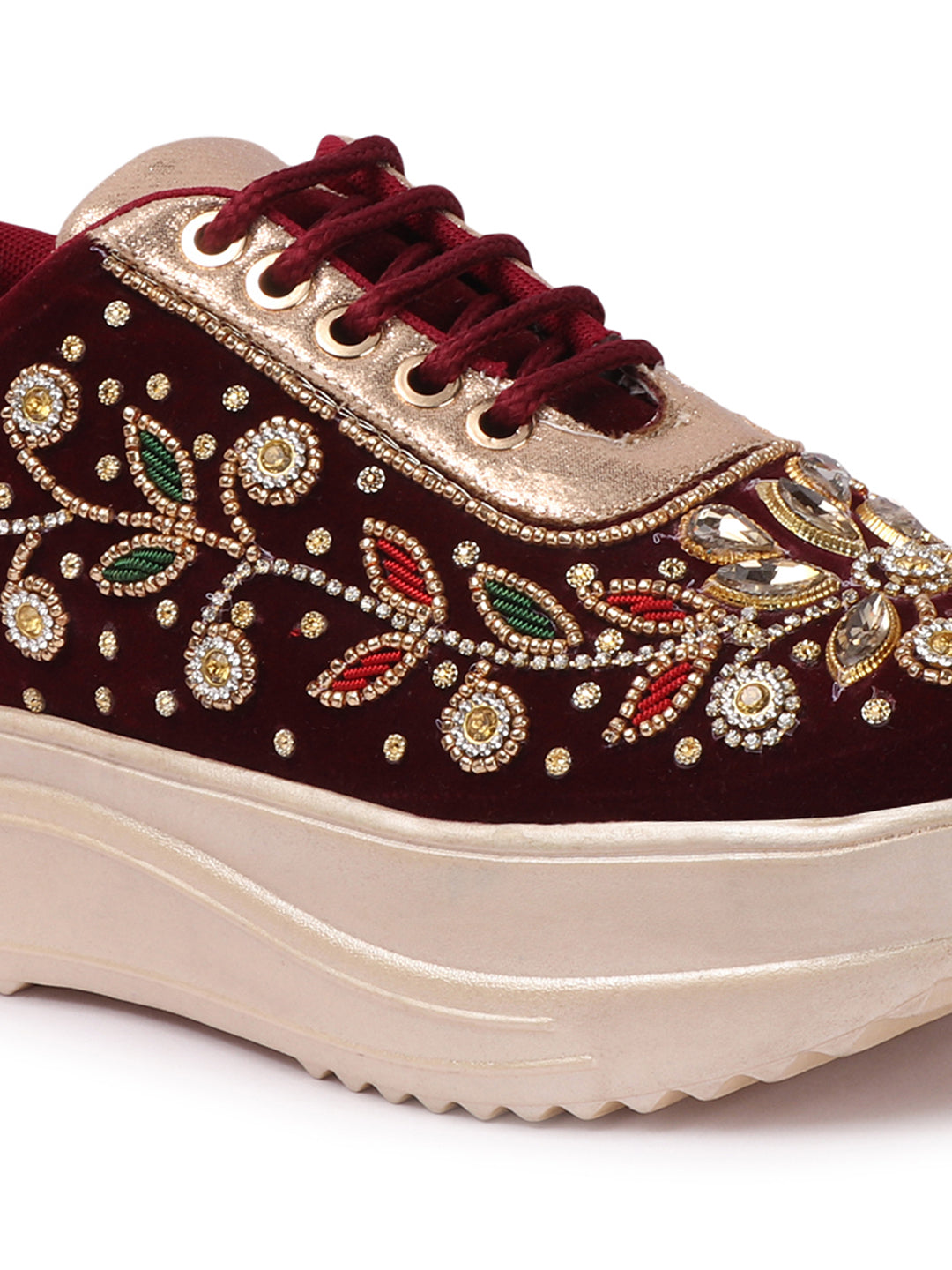 BRIDAL GLITTERY EMBROIDERY WEDDING AND PARTY SNEAKERS -CNV4032