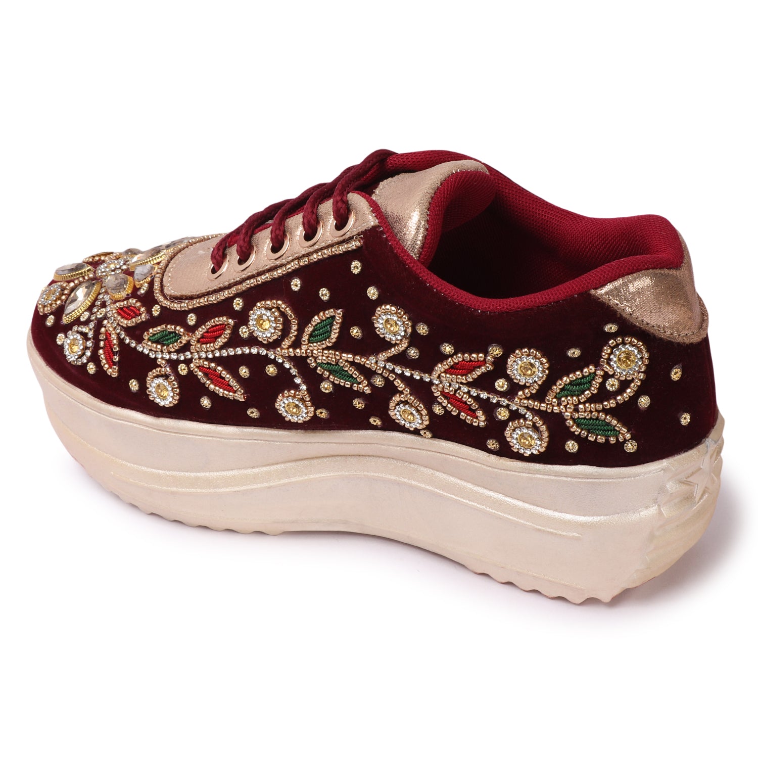 BRIDAL GLITTERY EMBROIDERY WEDDING AND PARTY SNEAKERS -CNV4032