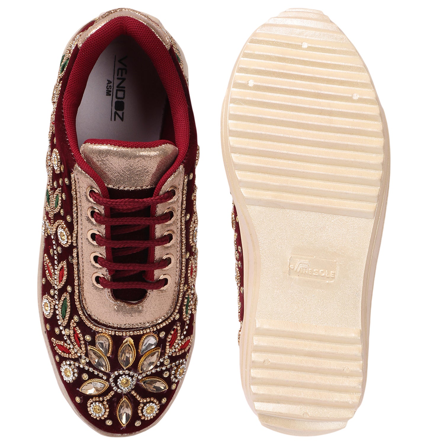 BRIDAL GLITTERY EMBROIDERY WEDDING AND PARTY SNEAKERS -CNV4032