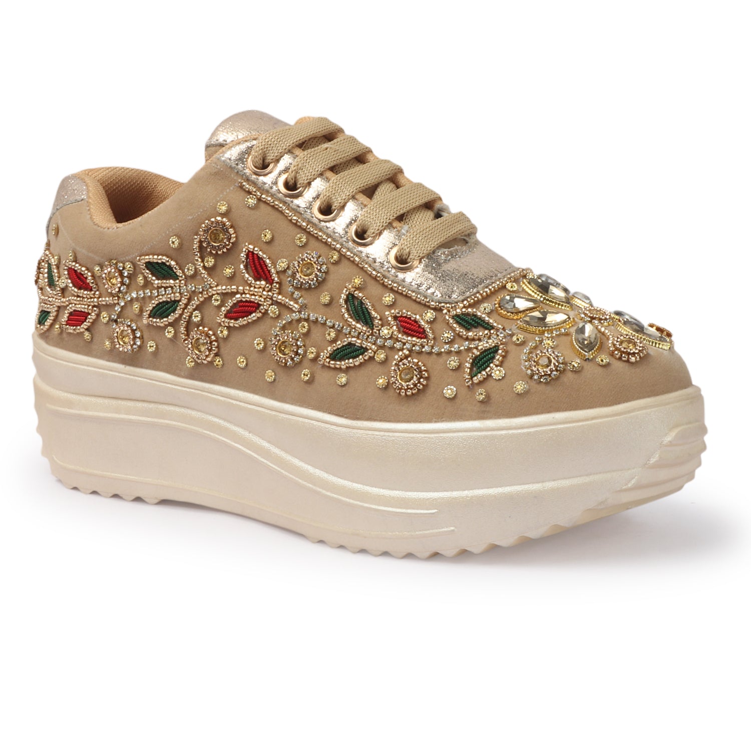 BRIDAL GLITTERY EMBROIDERY WEDDING AND PARTY SNEAKERS -CNV4032