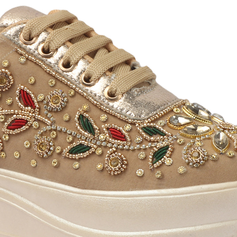 BRIDAL GLITTERY EMBROIDERY WEDDING AND PARTY SNEAKERS -CNV4032