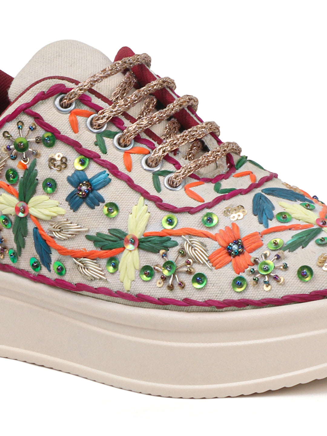Handwoven Floral Sneakers for Wedding and Sangeet