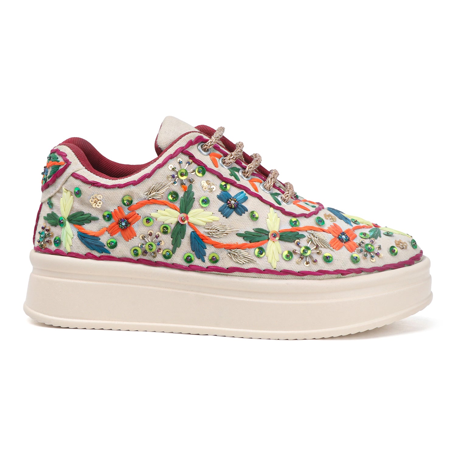 Handwoven Floral Sneakers for Wedding and Sangeet