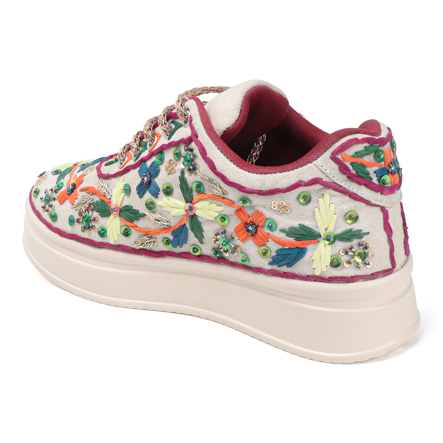 Handwoven Floral Sneakers for Wedding and Sangeet