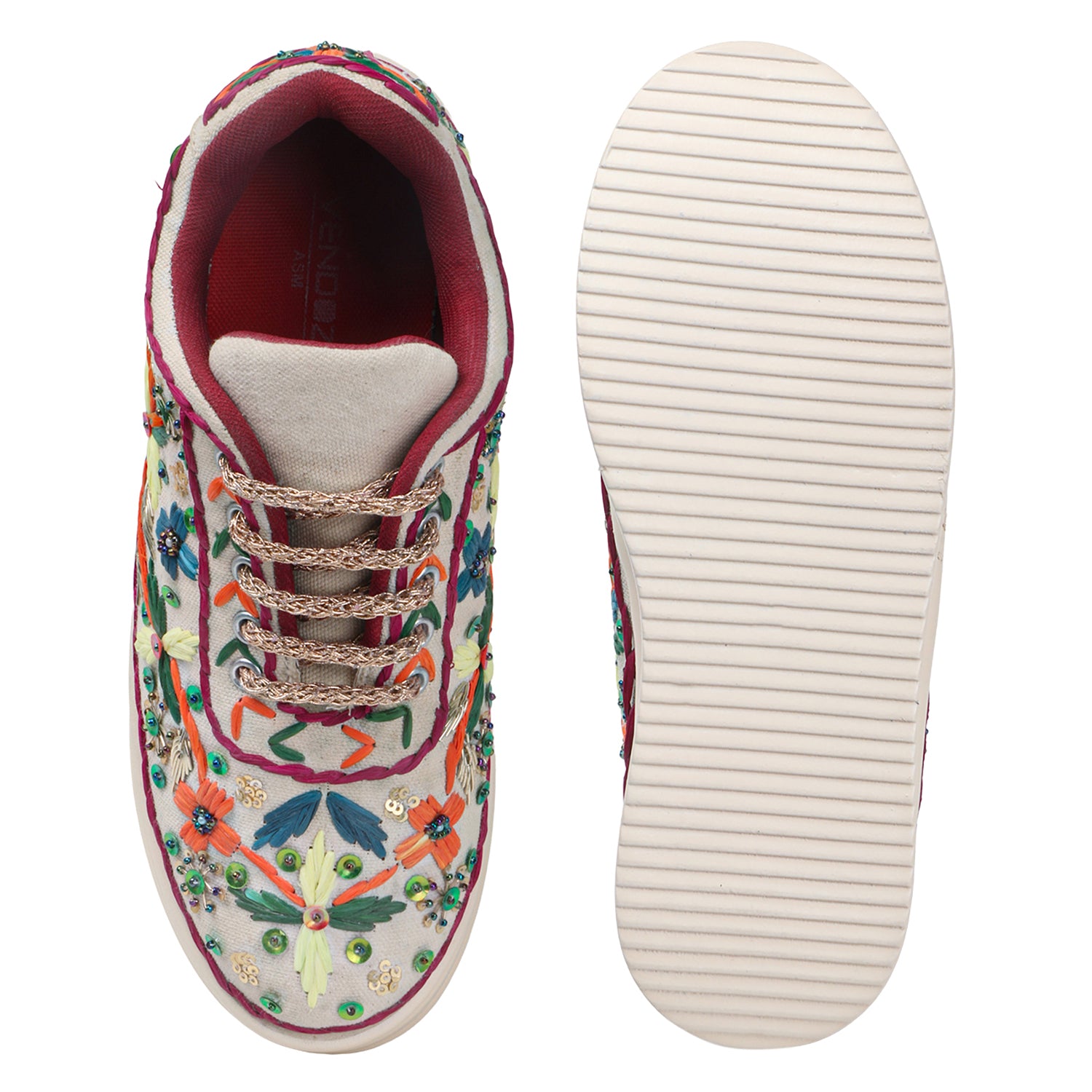 Handwoven Floral Sneakers for Wedding and Sangeet
