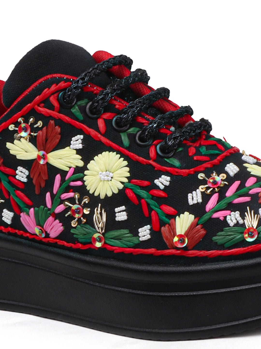 Handwoven Floral Sneakers for Wedding and Sangeet