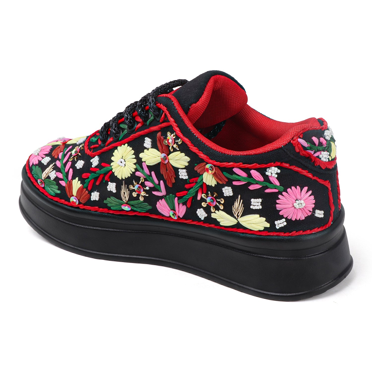 Handwoven Floral Sneakers for Wedding and Sangeet